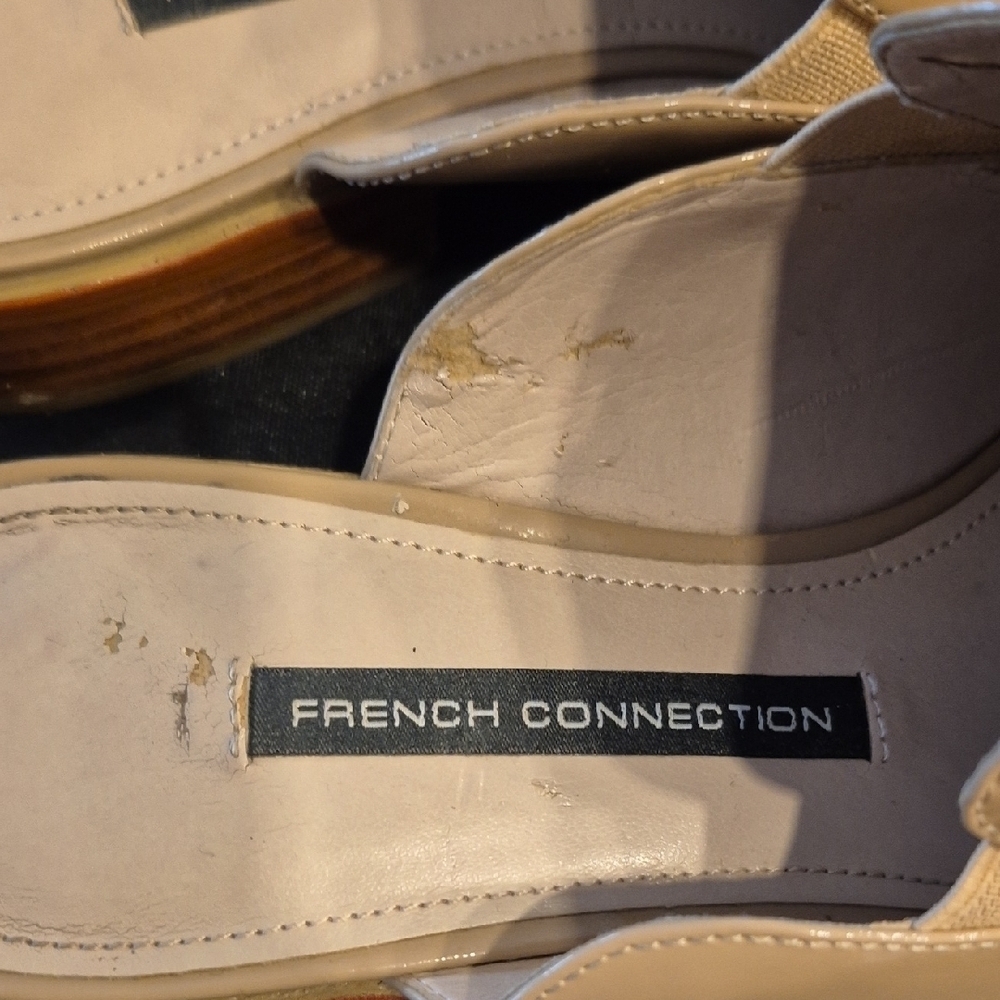French Connection Louis Tan Patent Leather Mules - Picture 2 of 6